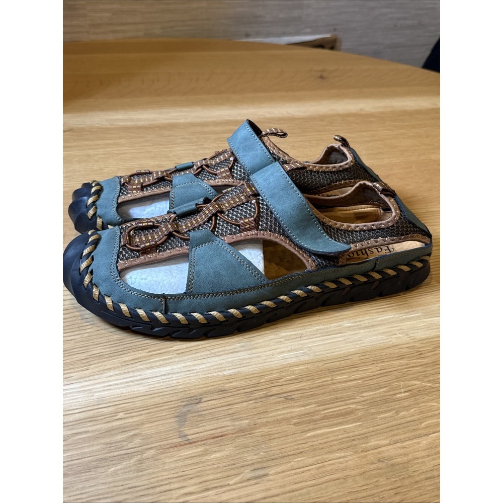 Men's Green And Brown Fashion Summer Sandles Casual Size 48